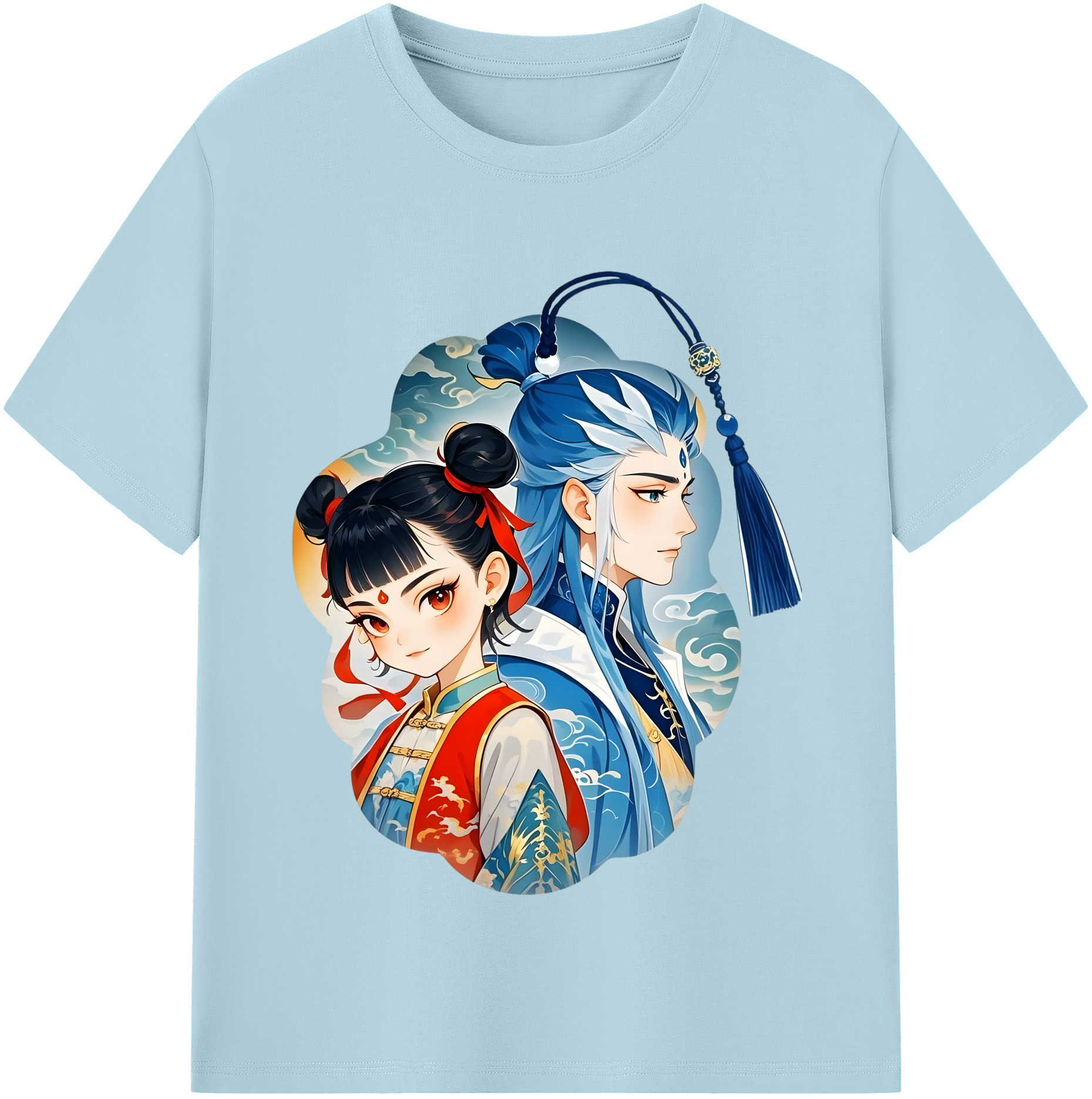（画像用） Ne Zha 2 ナタ 魔童の大暴れ 綿100％半袖Tシャツ（フロントプリント）